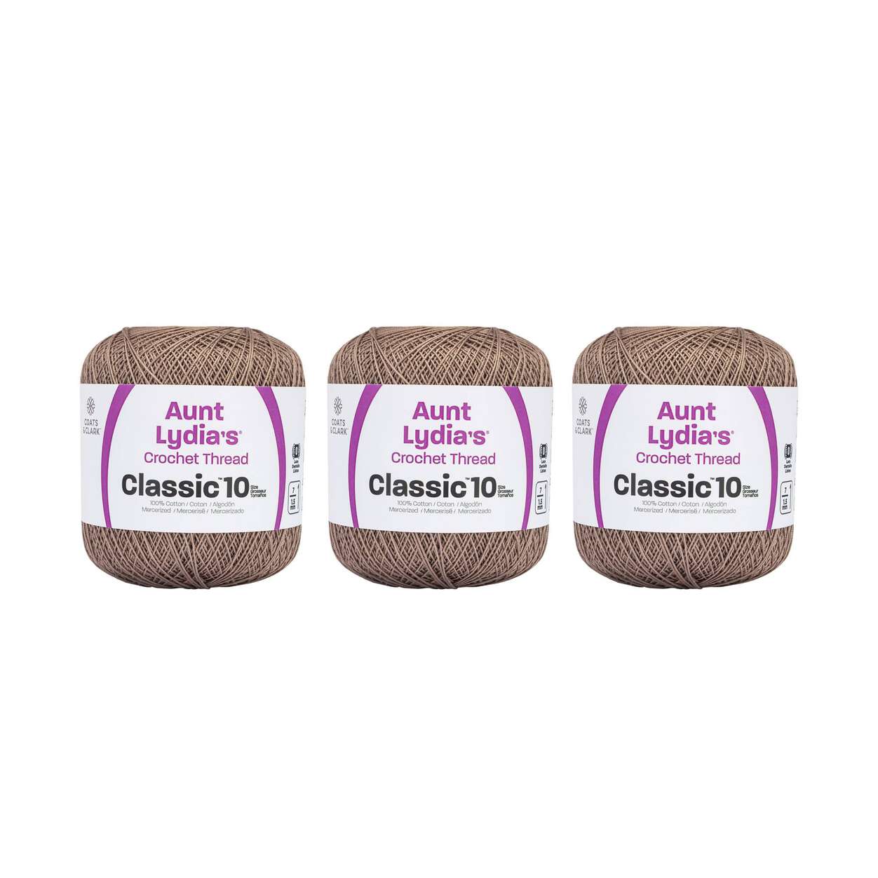 Aunt Lydia's Crochet Thread Classic 10 - 8550 Taupe Clair – True North Yarn  Co.