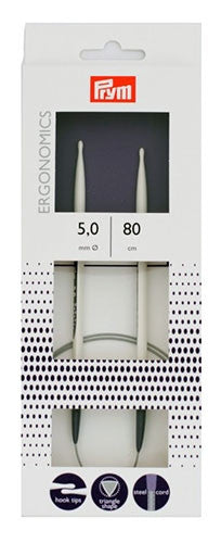 Prym Circular Knitting Needle - Size 17 (12.75mm), 32 Inch Cord, Steel With Plastic Coating