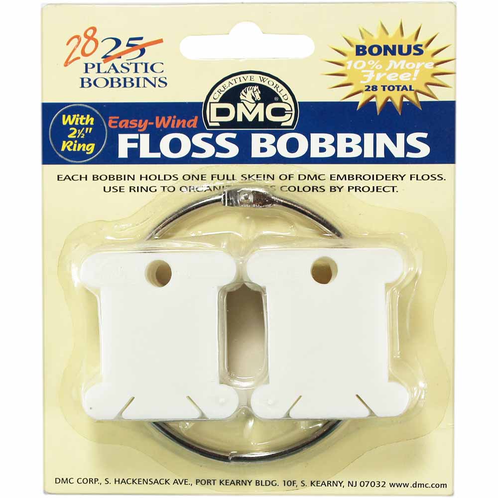 DMC 28/Pkg - Plastic Floss Bobbins