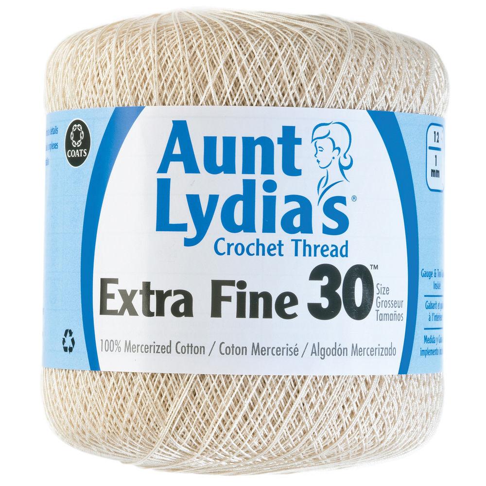 Aunt Lydia's Crochet Thread Extra Fine 30 - White – True North Yarn Co.