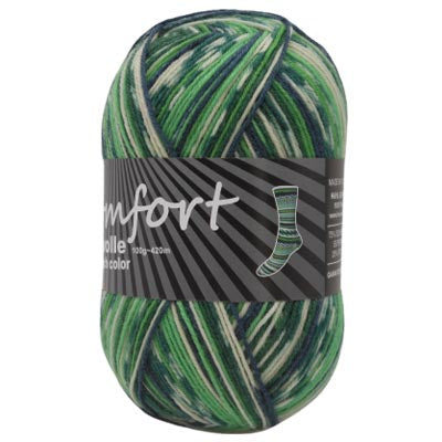 Comfort Wolle Sock 4-Ply - 222 Green Jacquard – True North Yarn Co.